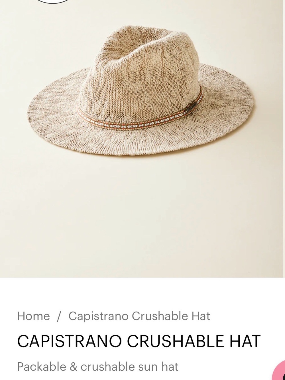 Capistrano Carve Designs Crushable Sun Hat
